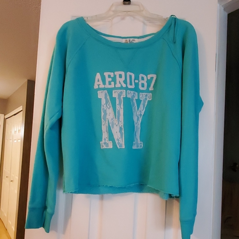 Blue crop sweater